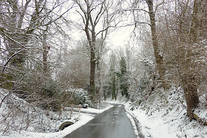 Schnee in der Springstraße