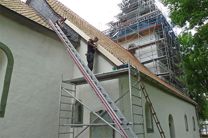 Der Turm von St. Matthias wird erneuert