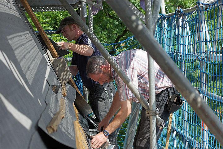 Der Turm von St. Matthias wird erneuert